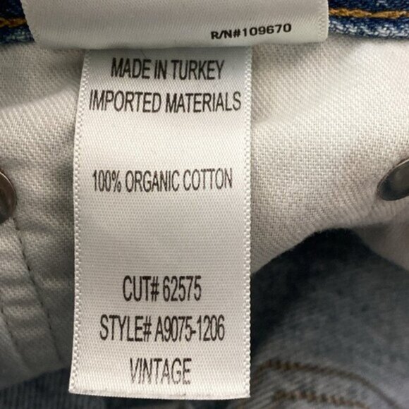 AGOLDE Straight Leg Organic Cotton Jeans 23 Blue Vintage Wash High Rise Denim - Picture 6 of 11